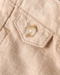 Boys Linen-Blend Roll Cuff Chino Pants