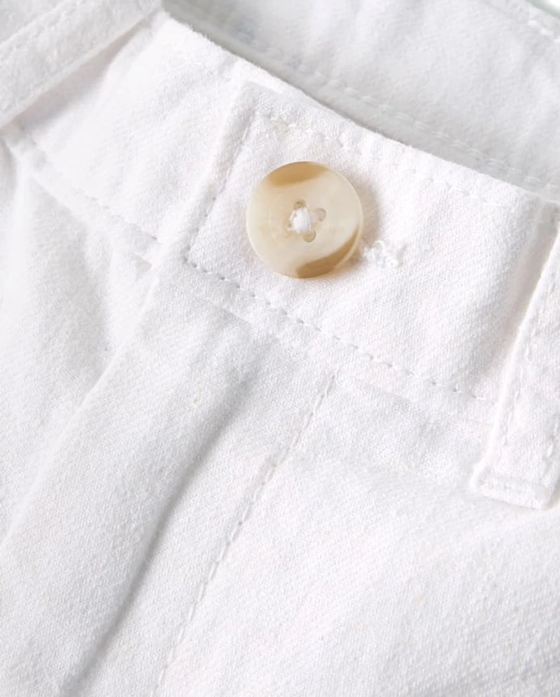 Boys Linen-Blend Chino Shorts