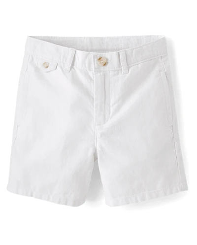 Boys Linen-Blend Chino Shorts