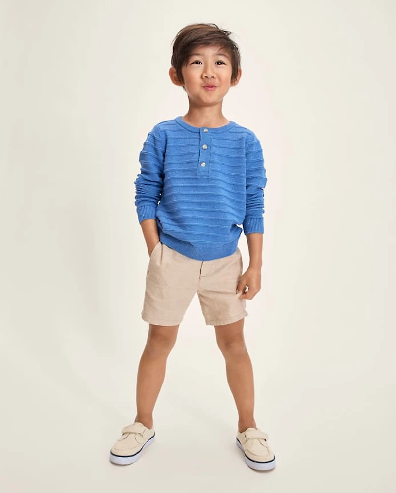 Boys Linen-Blend Chino Shorts