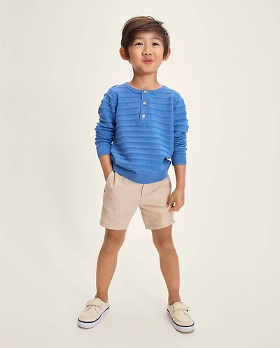 Boys Linen-Blend Chino Shorts
