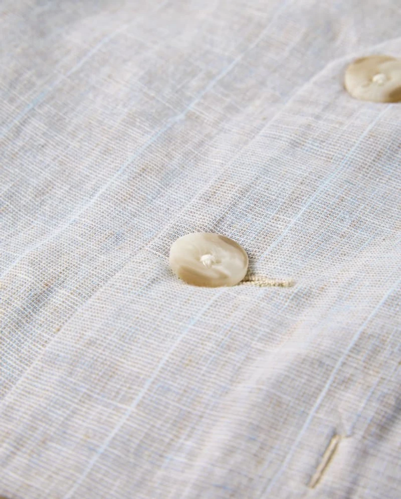 Boys Striped Linen-Blend Vest - Special Occasions