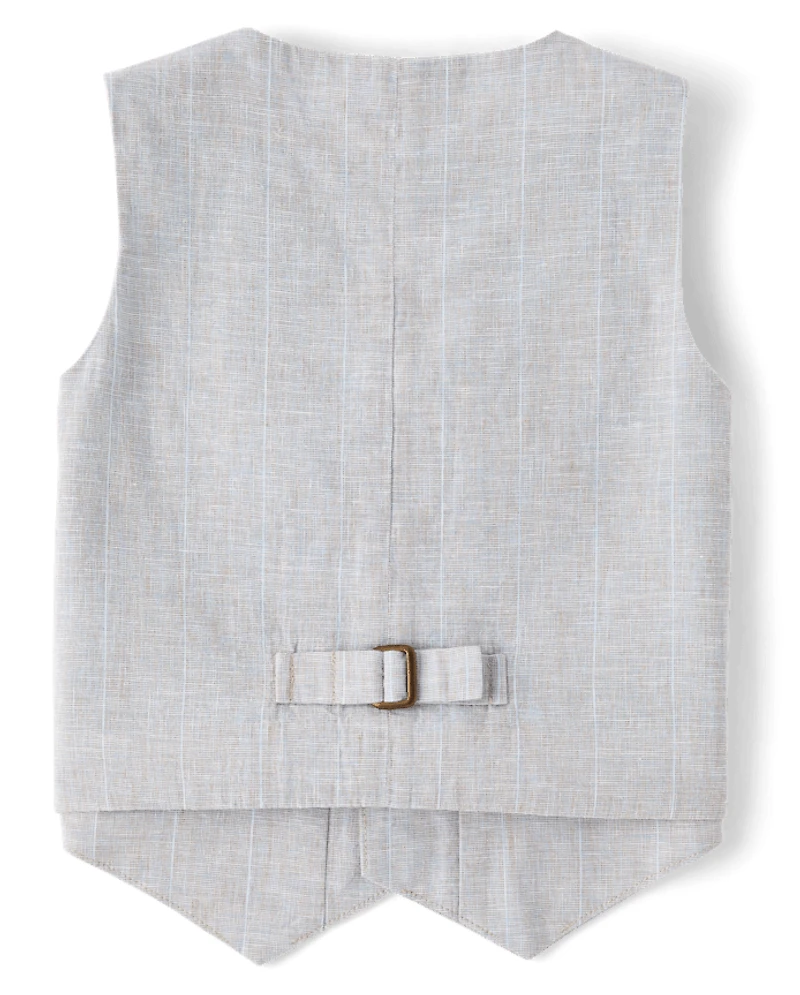 Gilet rayé en lin mélangé pour garçon - Occasions spéciales