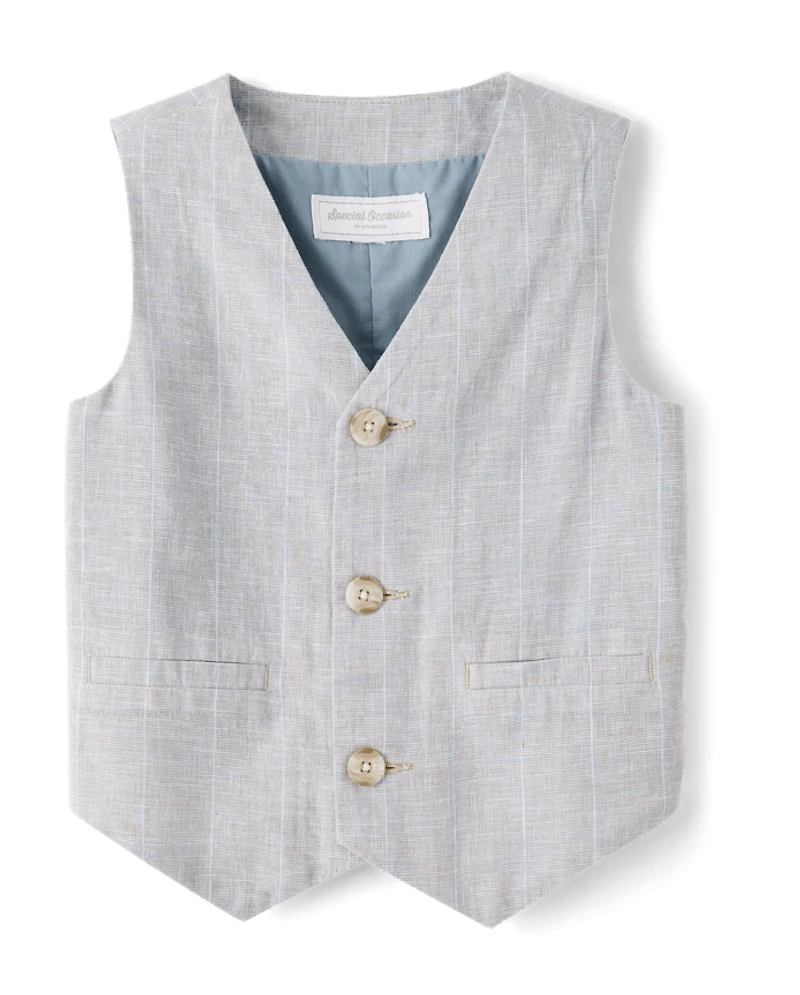 Gilet rayé en lin mélangé pour garçon - Occasions spéciales