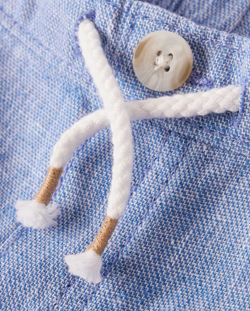 Boys Linen Blend Cargo Pants