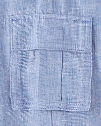 Boys Linen Blend Cargo Pants