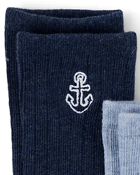 Boys Embroidered Bunny Crew Socks 3-Pack - Enchanted Garden