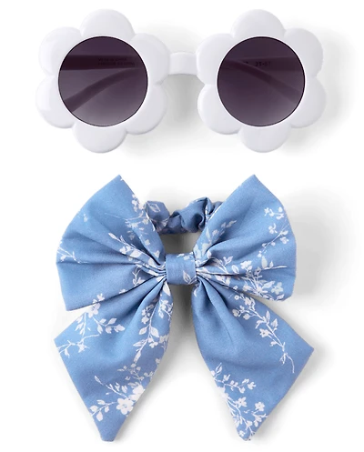 Girls Floral Bow Sunglasses 2-Piece Accessory Set - Swim Shop