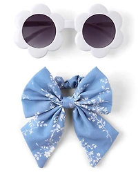 Girls Floral Bow Sunglasses 2-Piece Accessory Set - Swim Shop