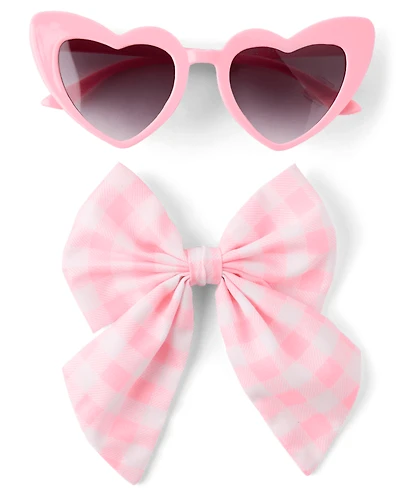 Girls Gingham Sunglasses 2-Piece Accessory Set - Swim Shop