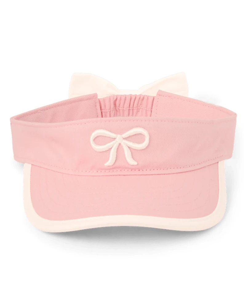 Girls Embroidered Bow Visor Hat - Club House