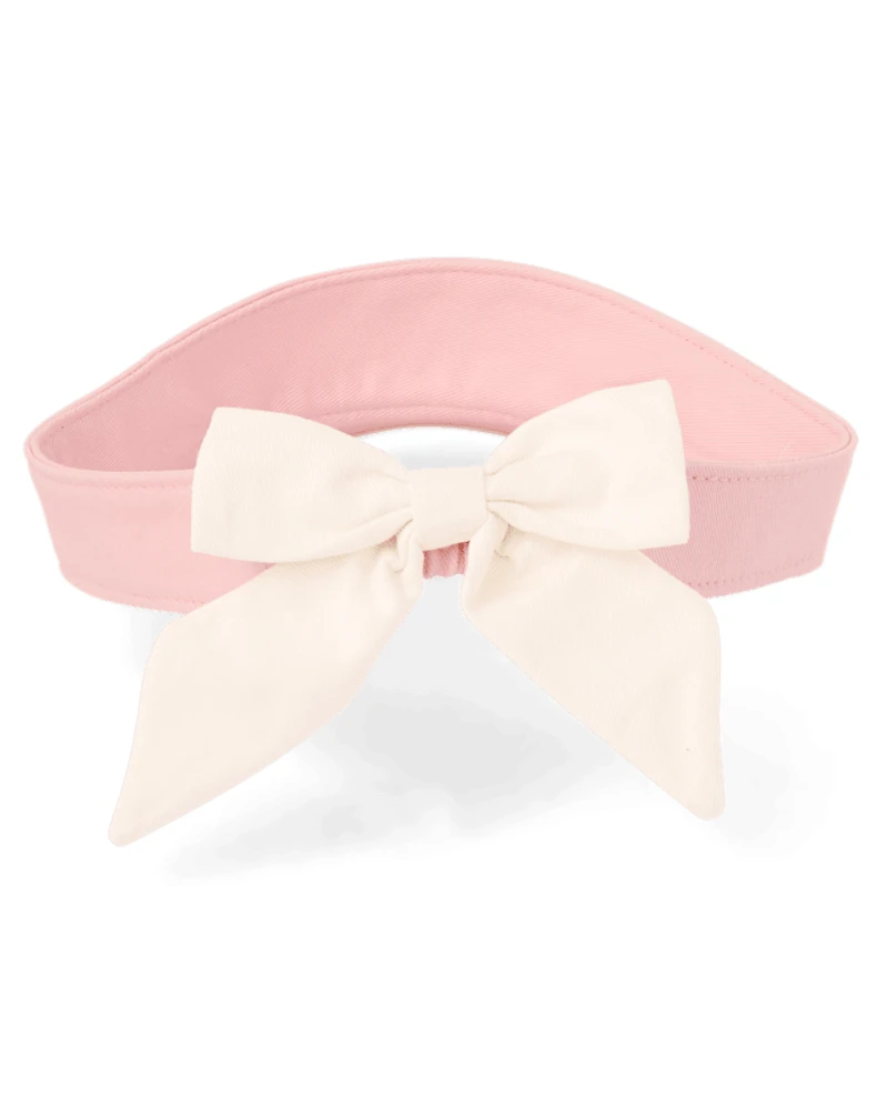 Girls Embroidered Bow Visor Hat - Club House