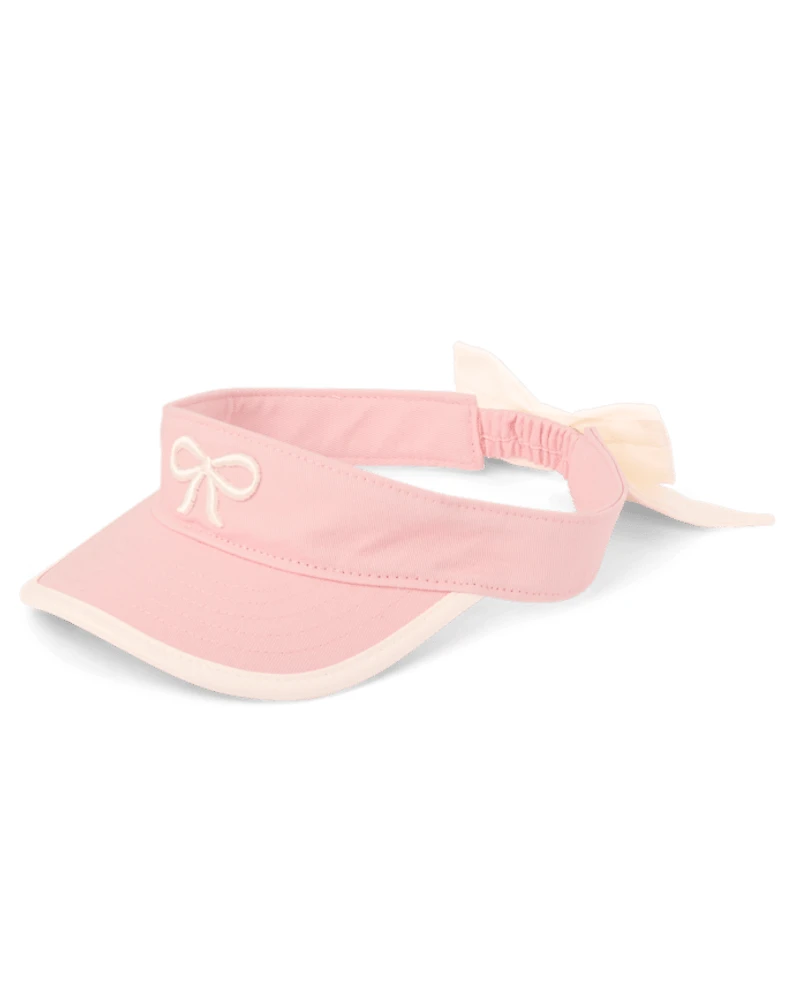 Girls Embroidered Bow Visor Hat - Club House