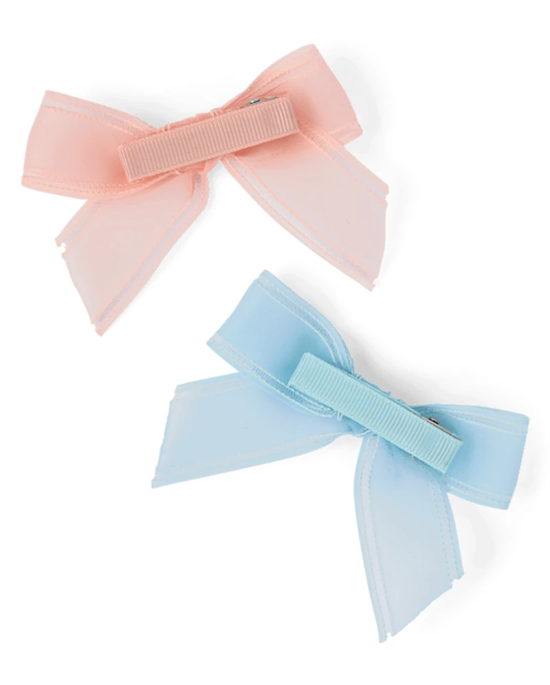 Girls Bow Hair Clip 4-Pack - Enchanted Garden