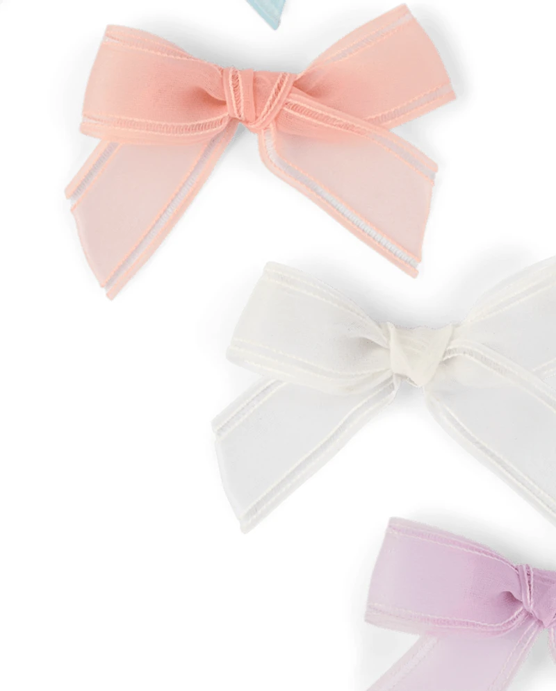 Girls Bow Hair Clip 4-Pack - Enchanted Garden