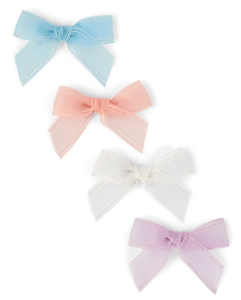 Girls Bow Hair Clip 4-Pack - Enchanted Garden
