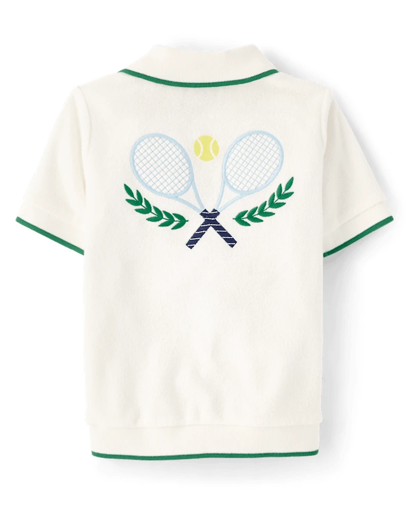 Kids Embroidered Tennis Terry Polo - Club House