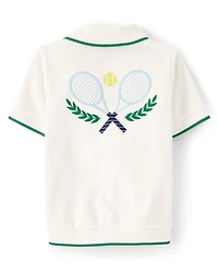 Kids Embroidered Tennis Terry Polo - Club House