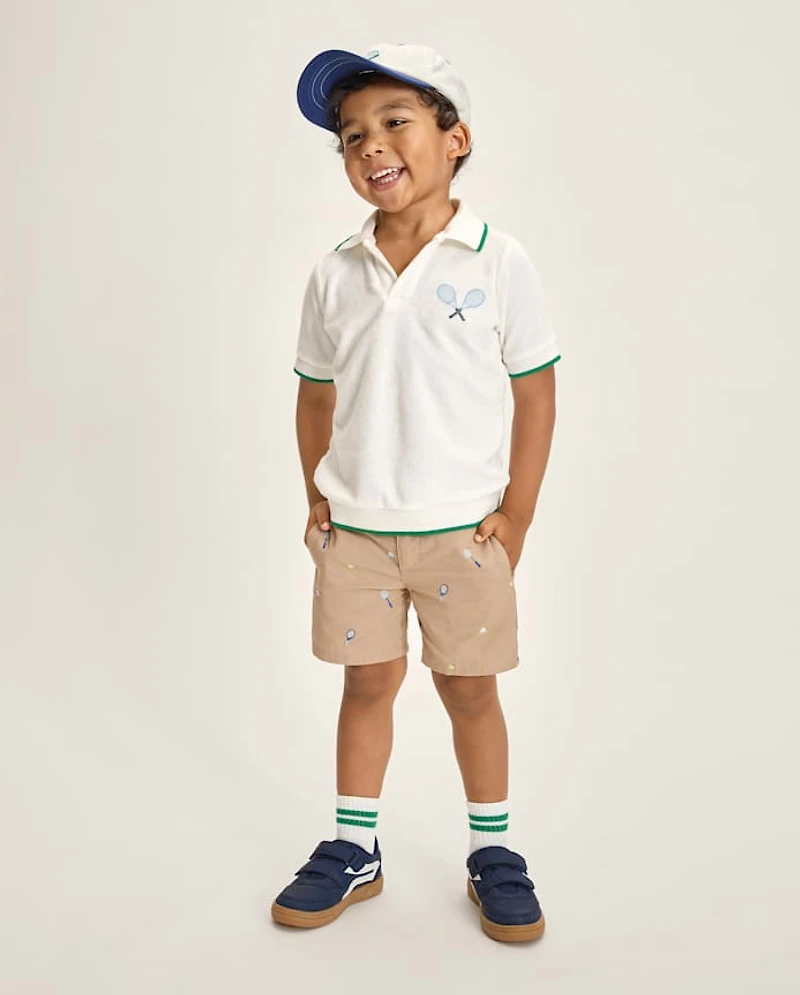 Kids Embroidered Tennis Terry Polo - Club House