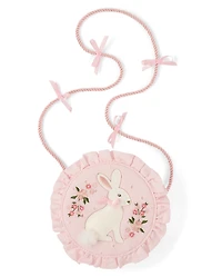 Girls Embroidered Bunny Ruffle Round Bag - Enchanted Garden
