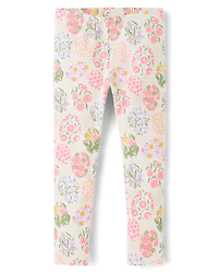 Leggings fleuris pour filles, motif œufs de Pâques - Jardin enchanté