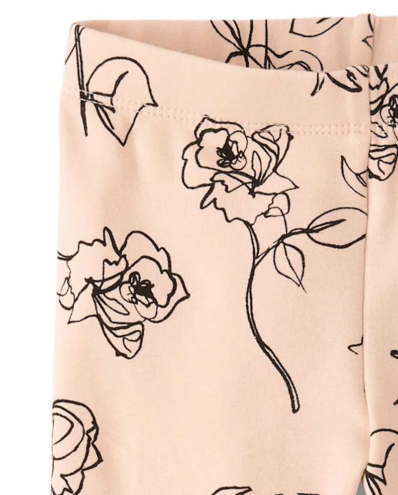 Girls Rose Leggings - Petit Paris