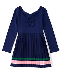 Girls Quick Dry Cross Back Pleated Active Dress - Club House