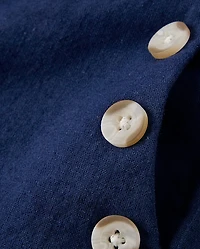 Girls Button Linen-Blend Sailor Pants