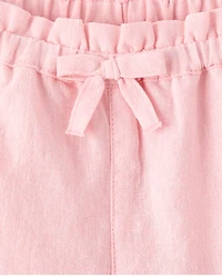 Pantalon large en Lin mélangé brodé à œillets pour fille