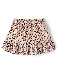Girls Leopard Ruffle Skort - Petit Paris