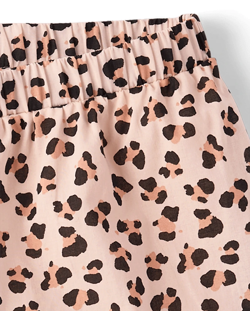 Girls Leopard Ruffle Skort - Petit Paris