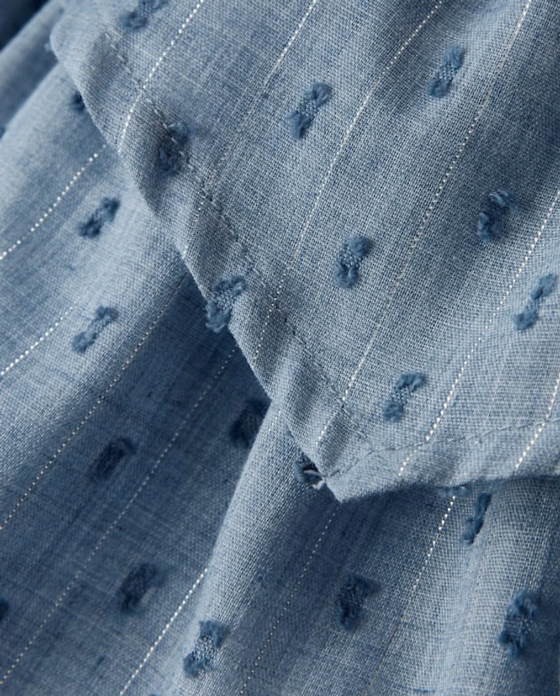 Robe à pois smockée taille en V pour fille - Driftwood Bay