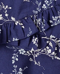 Girls Floral Ruffle Dress - Driftwood Bay