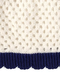 Girls Striped Crochet Sweater Dress - Driftwood Bay