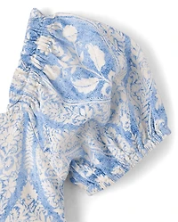 Robe à volants en Lin mélangé imprimé pour filles - Édition