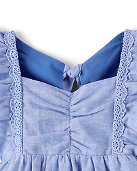 Robe à nœud papillon en Lin mélangé pour filles