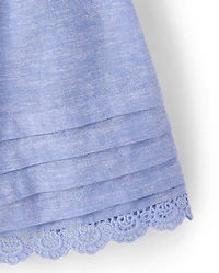 Robe à nœud papillon en Lin mélangé pour filles