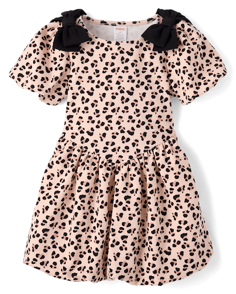 Robe bouffante léopard à nœud papillon pour fille - Petit Paris