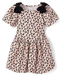 Robe bouffante léopard à nœud papillon pour fille - Petit Paris