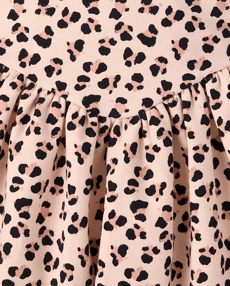 Robe bouffante léopard à nœud papillon pour fille - Petit Paris