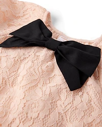 Girls Oversized Bow Lace Top - Petit Paris