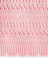 Pull en maille ajourée festonnée Lin mélangé pour fille