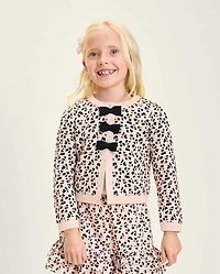 Girls Leopard Bow Cardigan - Petit Paris