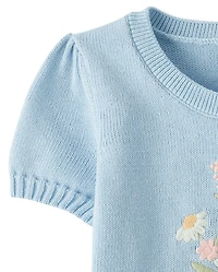 Pull brodé pour fille - Jardin enchanté
