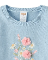 Pull brodé pour fille - Jardin enchanté