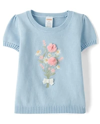 Pull brodé pour fille - Jardin enchanté