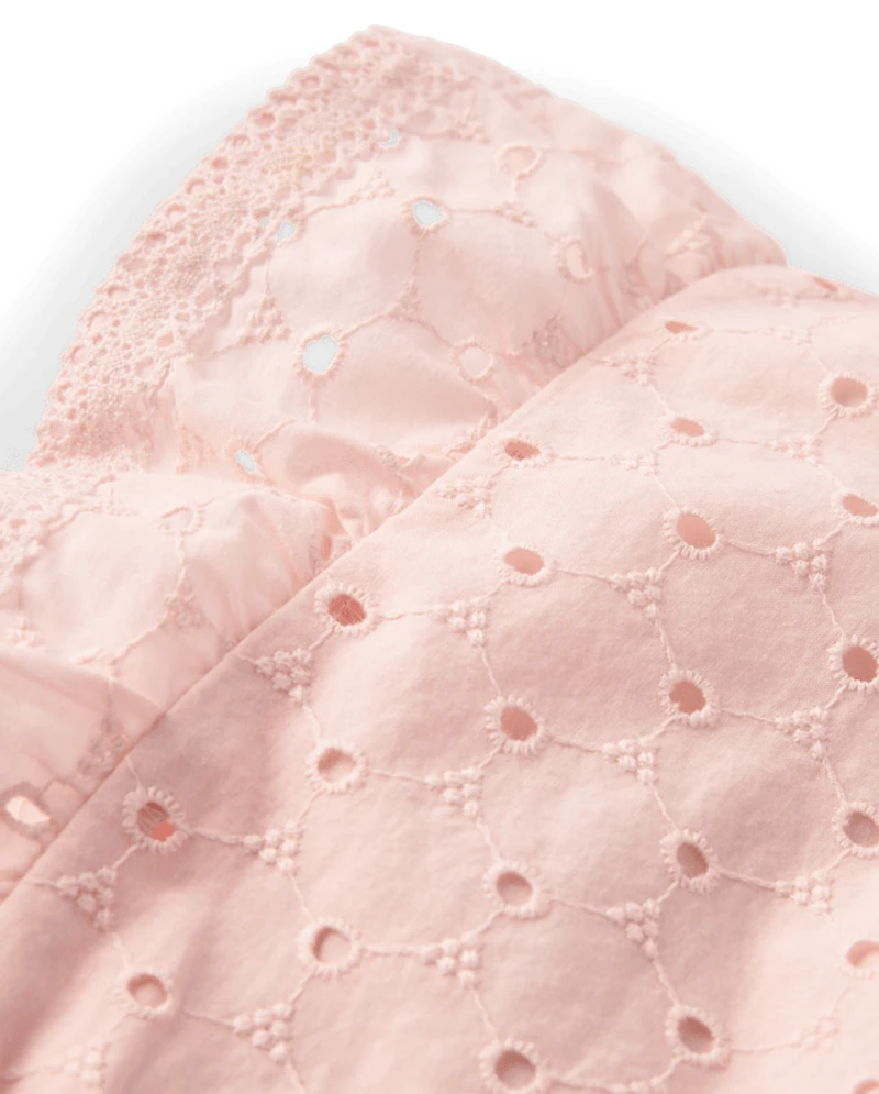 Girls Flutter Eyelet Tiered Dress - Enchanted Garden