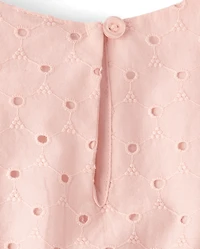 Girls Flutter Eyelet Tiered Dress - Enchanted Garden