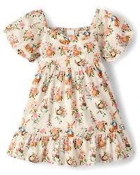 Robe à volants lapin pour fille - Jardin enchanté