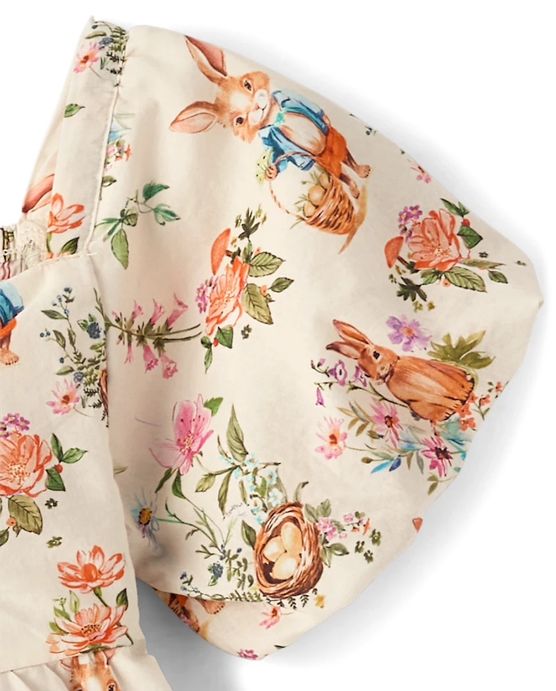 Robe à volants lapin pour fille - Jardin enchanté